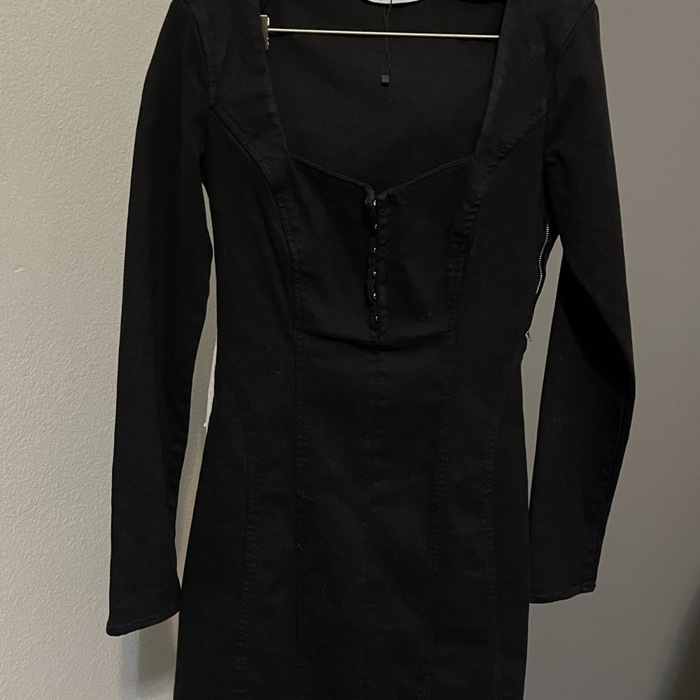 Zara Black Jean Long-Sleeve Dress